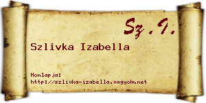 Szlivka Izabella névjegykártya