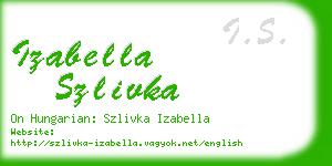 izabella szlivka business card